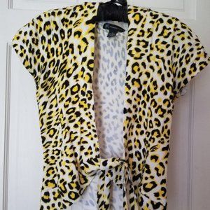 Cheetah print wrap cardigan